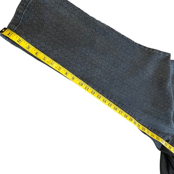 Allison Daley Plus Crop Jeans Gray Black Floral Print Stretch Waist Panels 22W - Picture 14 of 15